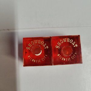 GAME USED PAIR OF DICE FROM THE CLOSED SHOWBOAT HOTEL CASINO ATLANTIC CITY